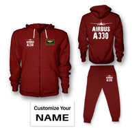 Thumbnail for Airbus A330 & Plane Designed Zipped Hoodies & Sweatpants Set