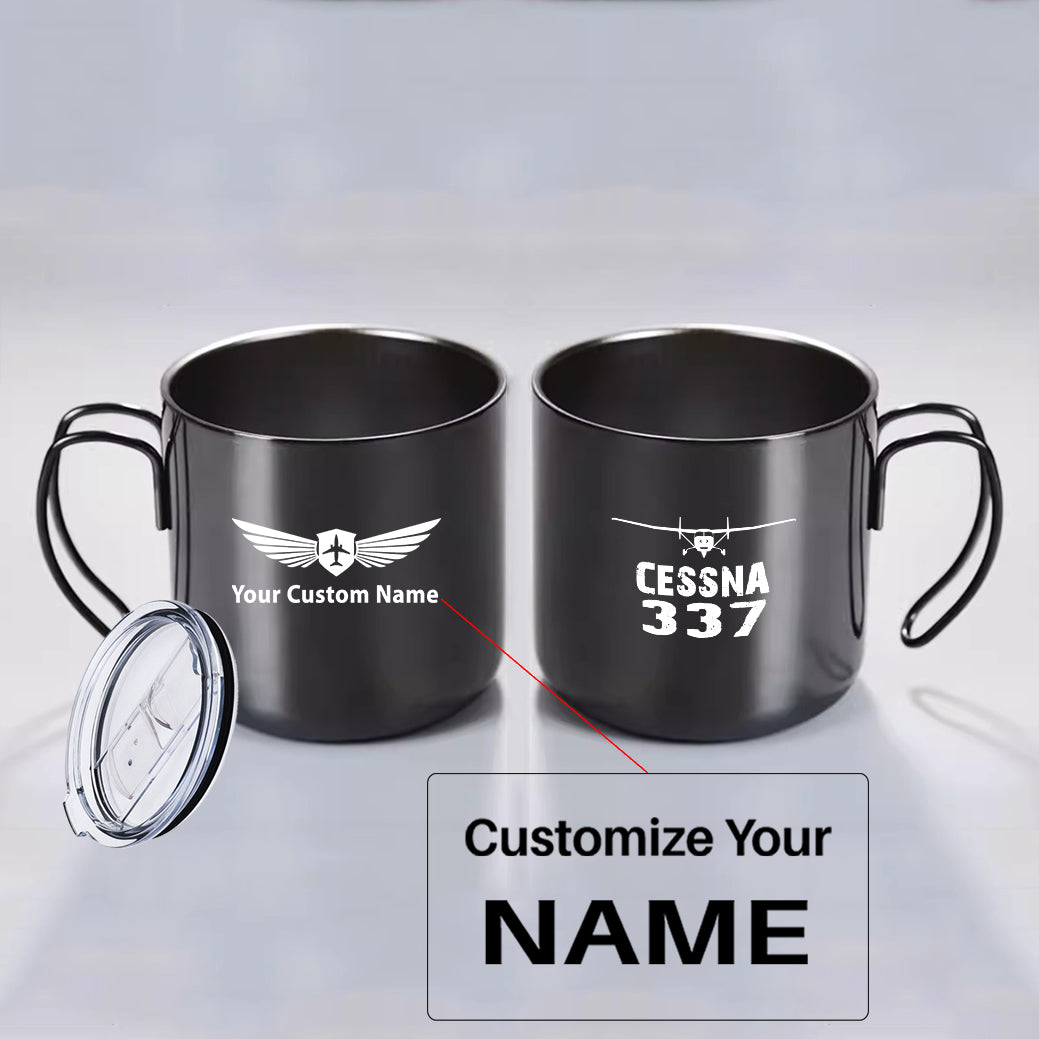 Cessna 337 & Plane Designed Stainless Steel Portable Mugs