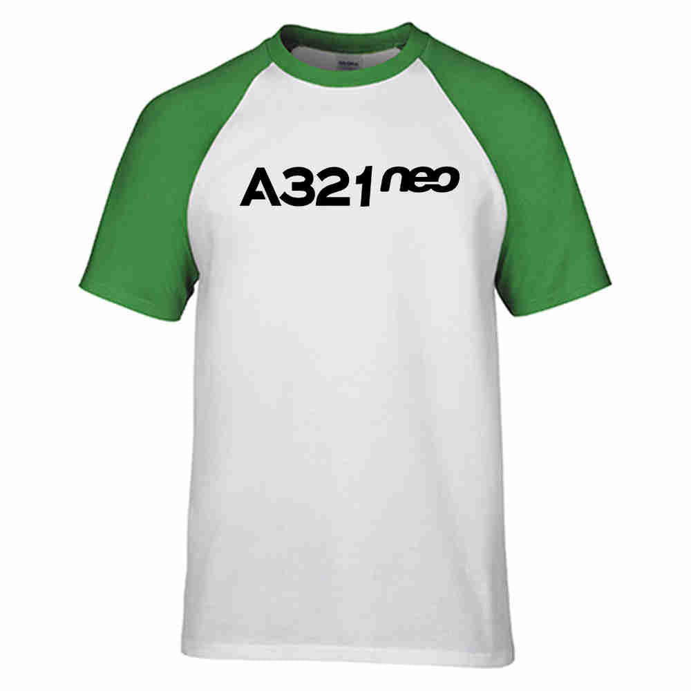 A321neo & Text Designed Raglan T-Shirts