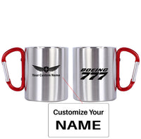 Thumbnail for Boeing 777 & Text Designed Stainless Steel Outdoors Mugs