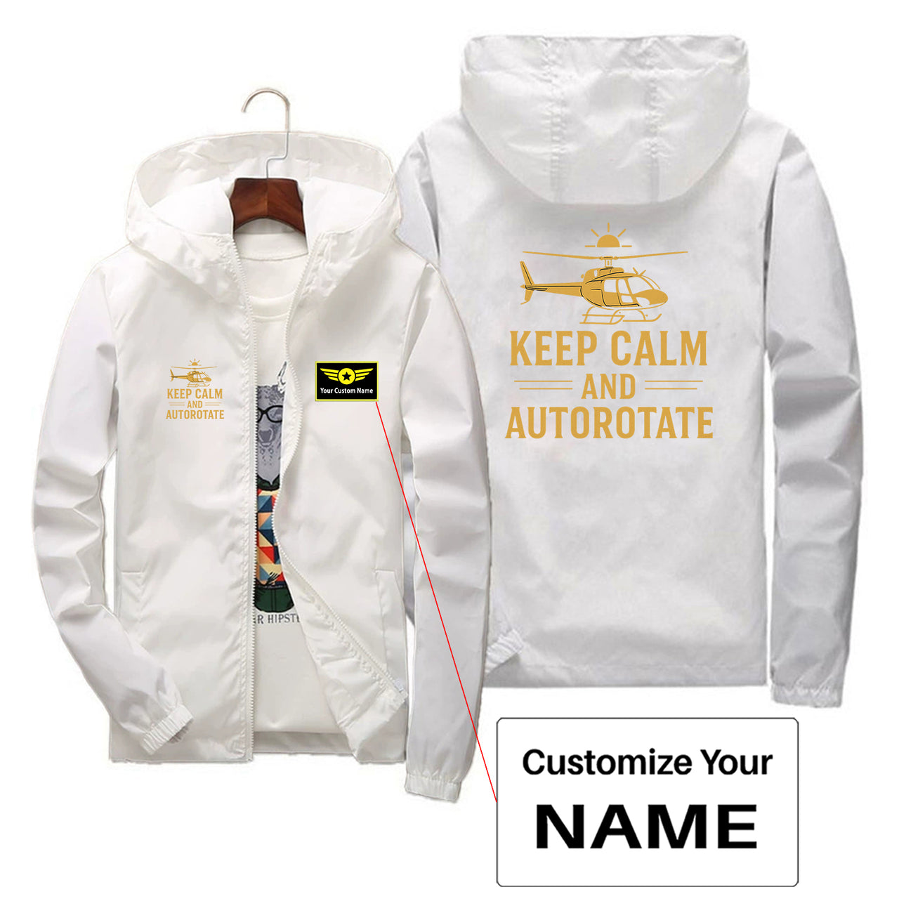 Keep Calm and Autorotate Designed Thin Windbreaker Jackets