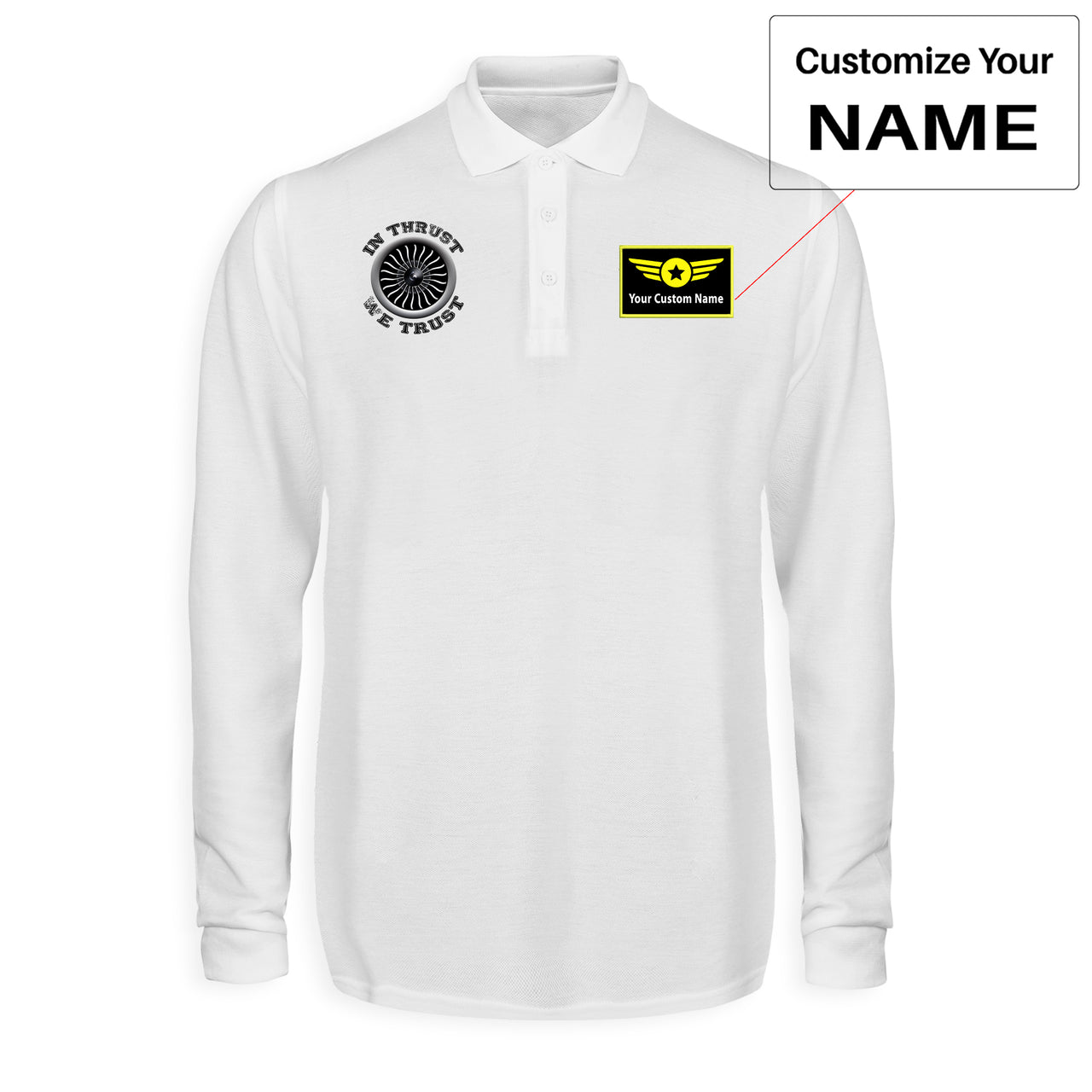 In Thrust We Trust (Vol 2) Designed Long Sleeve Polo T-Shirts