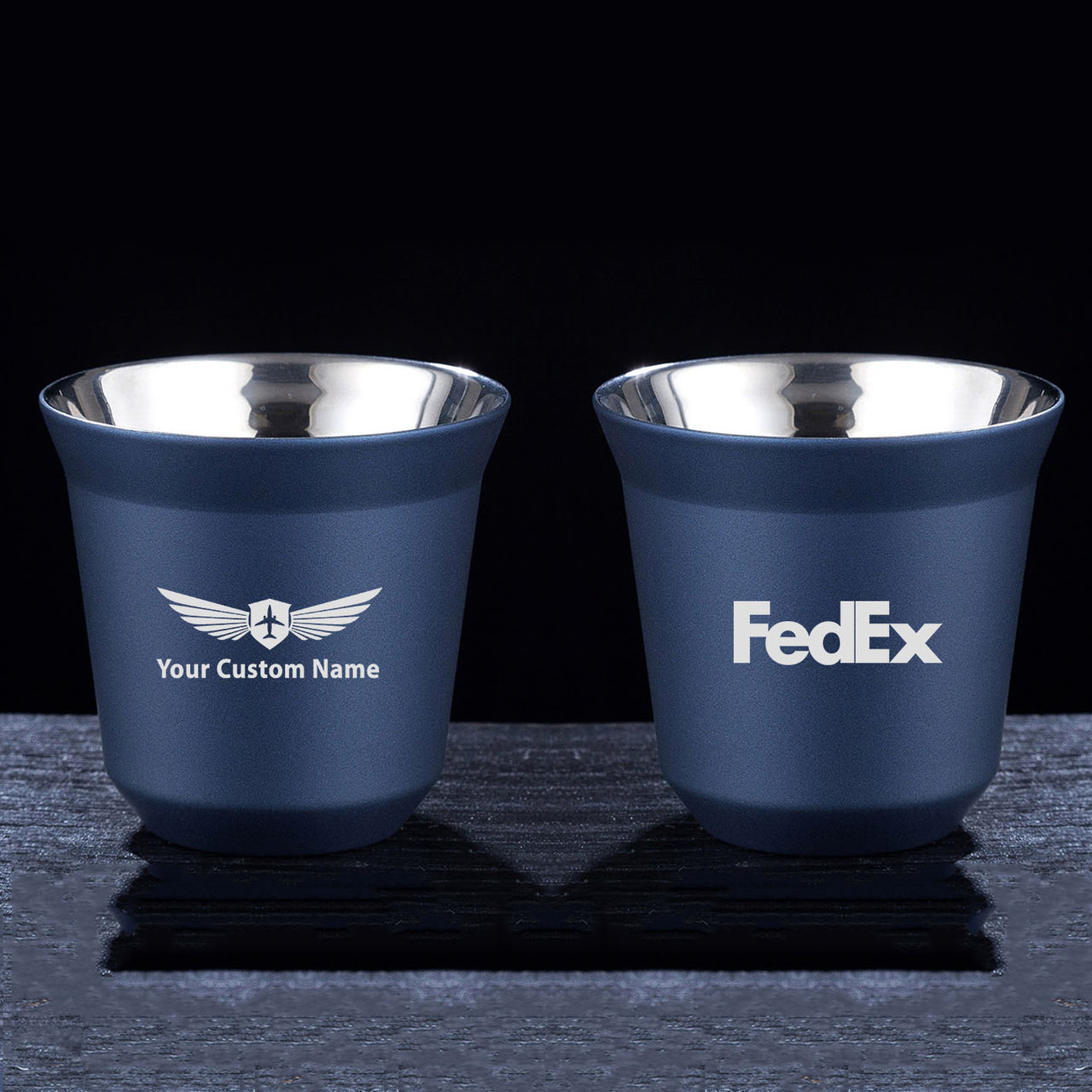 FedEx Double Wall Stainless Steel Coffee Mugs