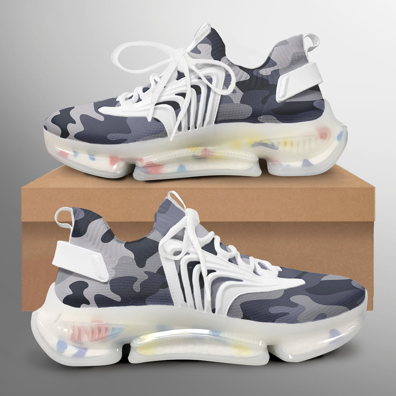 Military Camouflage Army Gray Designed Fashion Running Shoes