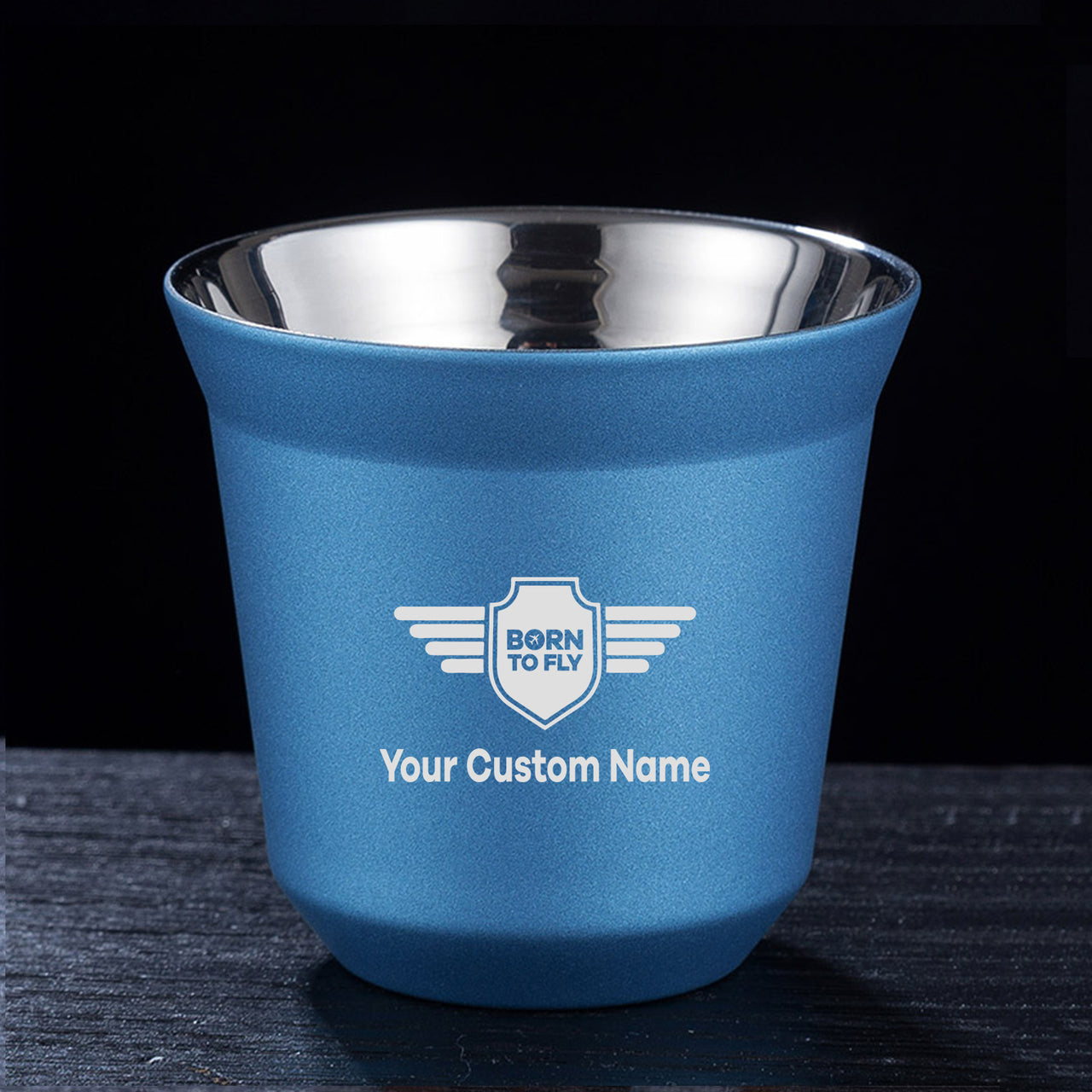 Custom Name (Badge 5) Designed Double Wall Stainless Steel Coffee Mugs