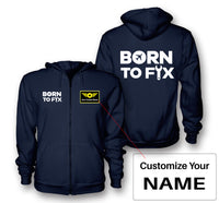 Thumbnail for Born To Fix Airplanes Designed Zipped Hoodies