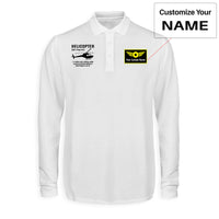 Thumbnail for Helicopter [Noun] Designed Long Sleeve Polo T-Shirts