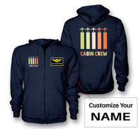 Thumbnail for Colourful Cabin Crew Designed Zipped Hoodies