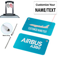 Thumbnail for Airbus A380 & Text Designed Aluminum Airplane Luggage Tags