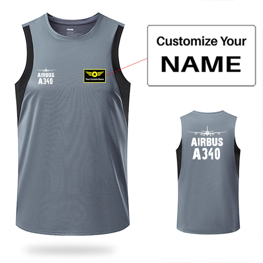 Airbus A340 & Plane Designed Sleveless Quick Dry Sports Tank Tops