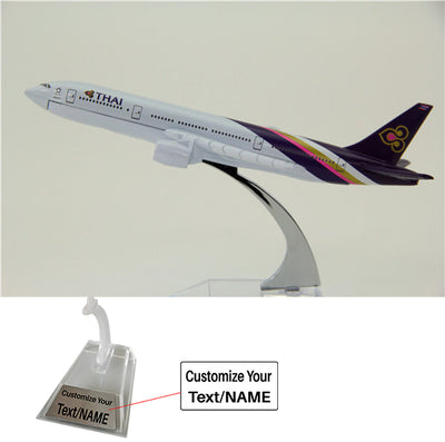 Thai Airways Boeing 777 Airplane Model (16CM) aviation themed 16-18cm scale model aircraft, diecast metal.