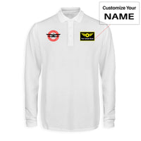 Thumbnail for Ready for Departure Designed Long Sleeve Polo T-Shirts