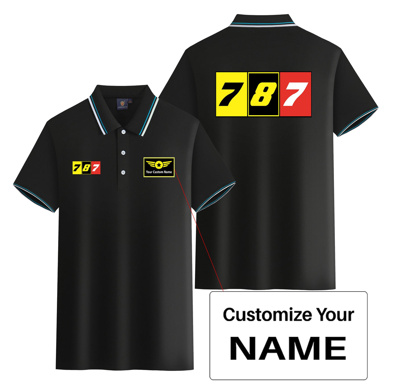 Flat Colourful 787 Designed Stylish Polo T-Shirts (Double-Side)