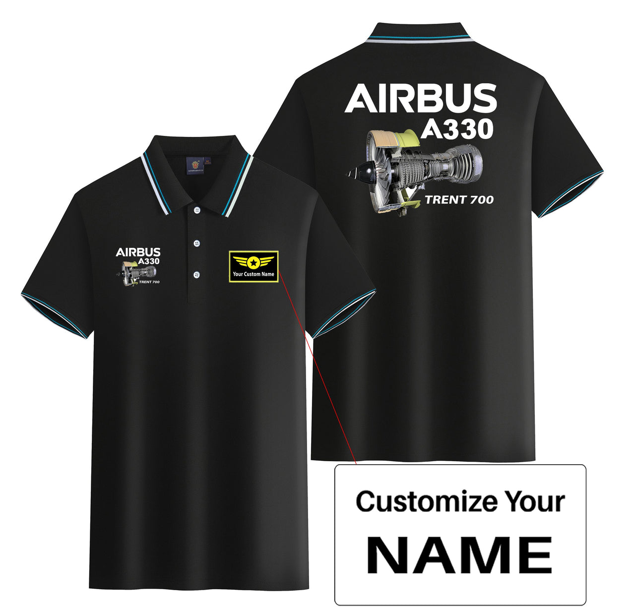 Airbus A330 & Trent 700 Engine Designed Stylish Polo T-Shirts (Double-Side)