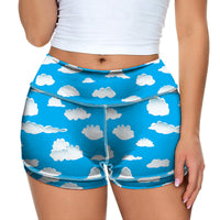 Thumbnail for Amazing Clouds Designed Women Yoga Shorts Pants