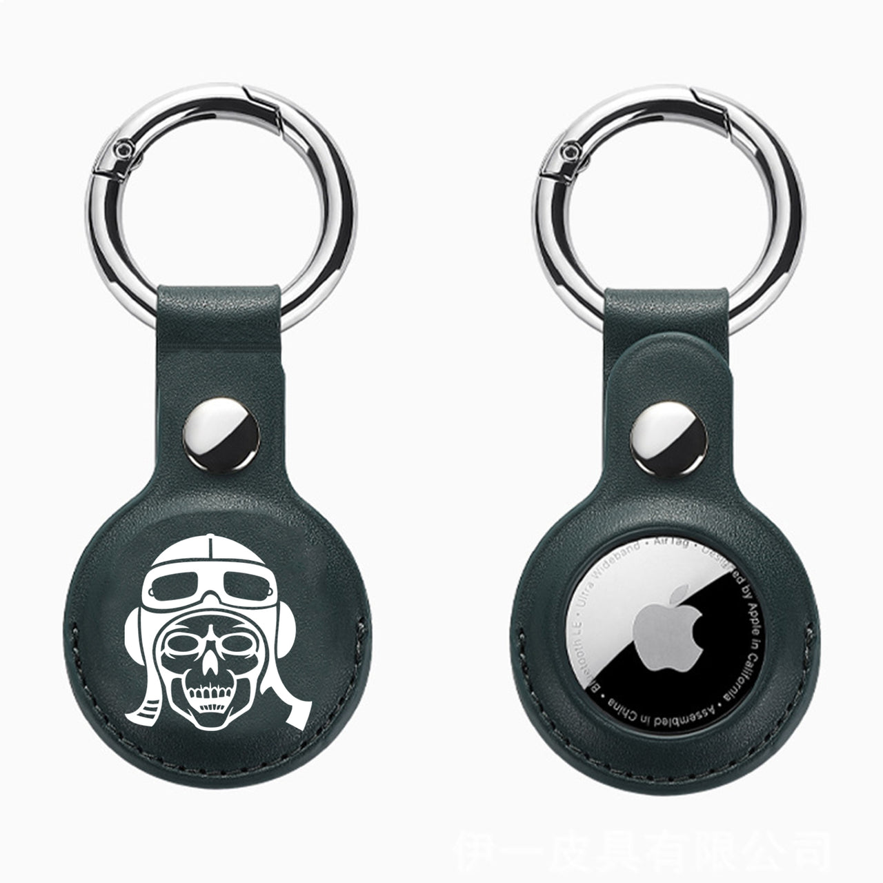 Skeleton Pilot Design Airtags Leather Cases