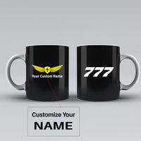 Thumbnail for 777 Flat Text Designed Ceramic White Mugs