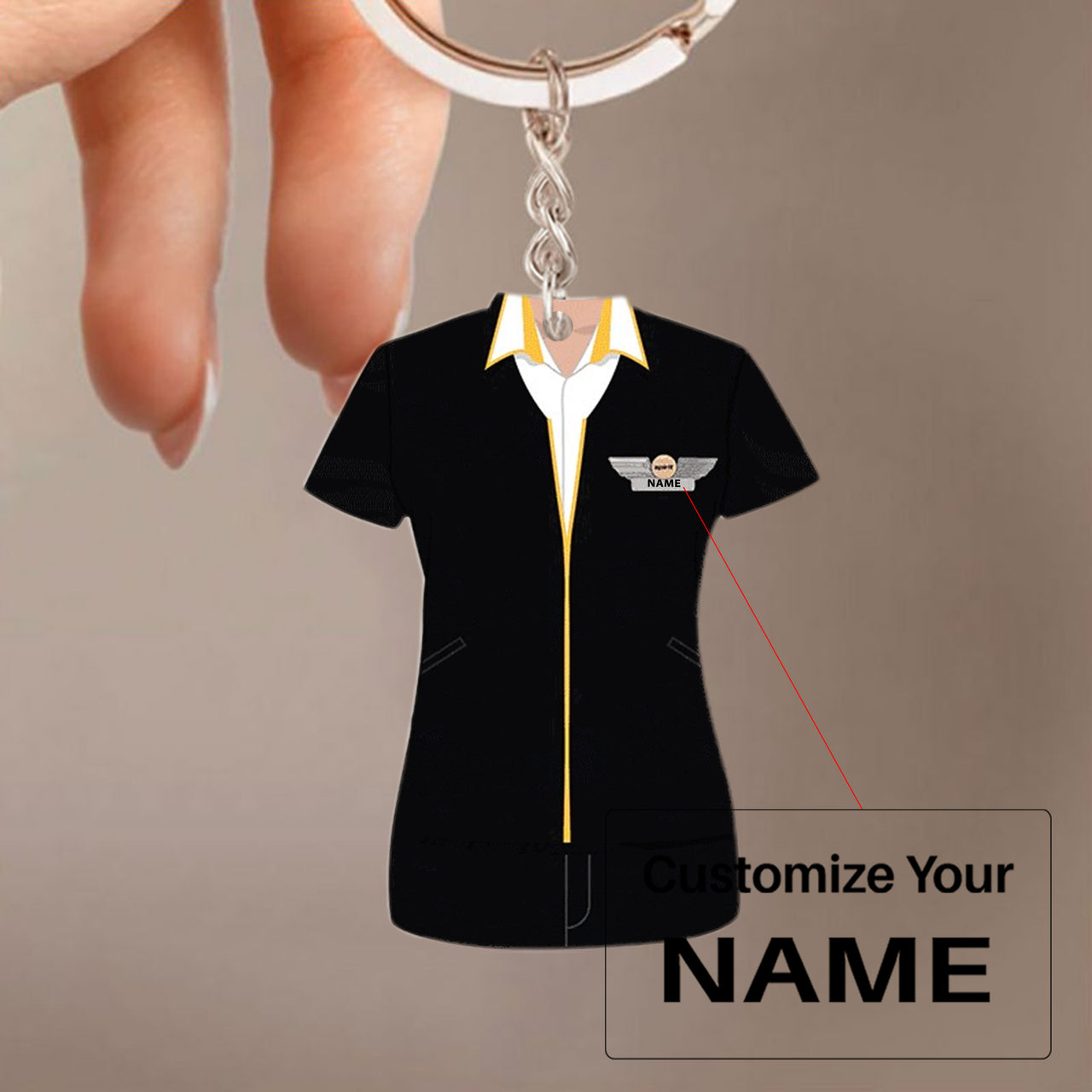 Spirit Airlines Uniform Acrylic Keychain