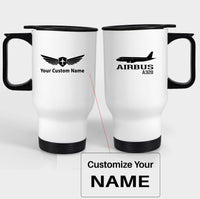 Thumbnail for Airbus A320 Printed Designed Travel Mugs (With Holder)