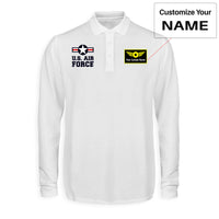 Thumbnail for US Air Force Designed Long Sleeve Polo T-Shirts
