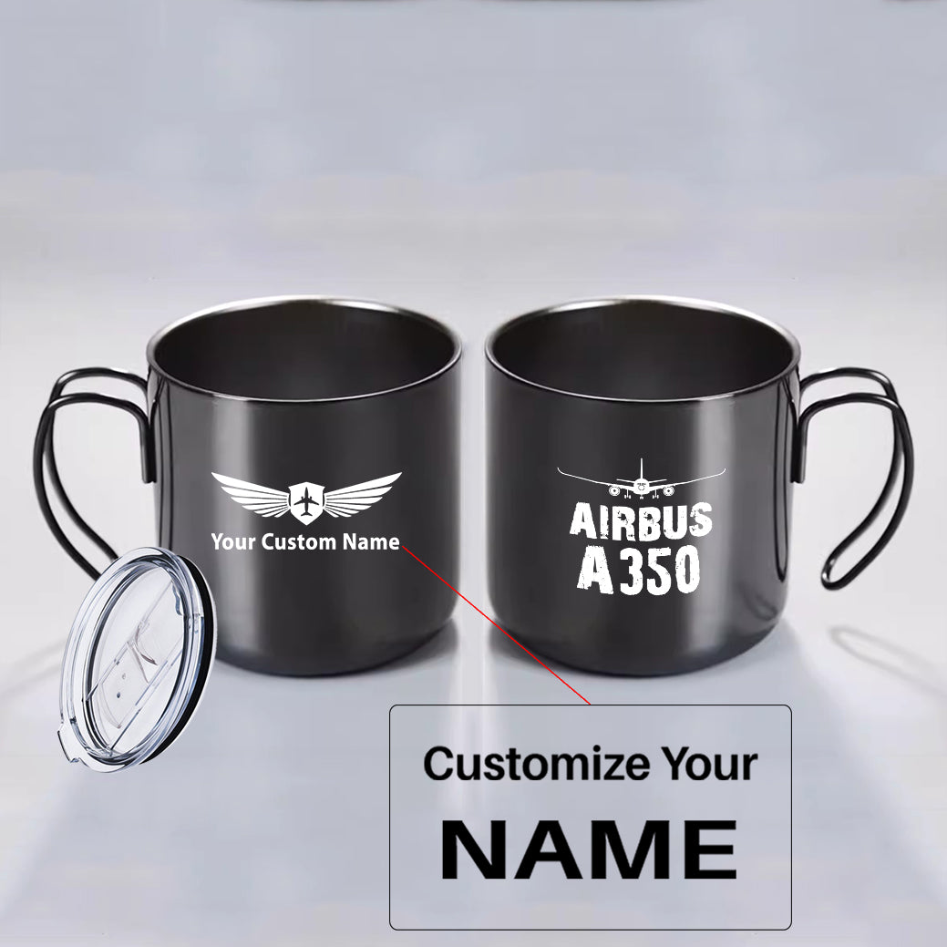 Airbus A350 & Plane Designed Stainless Steel Portable Mugs