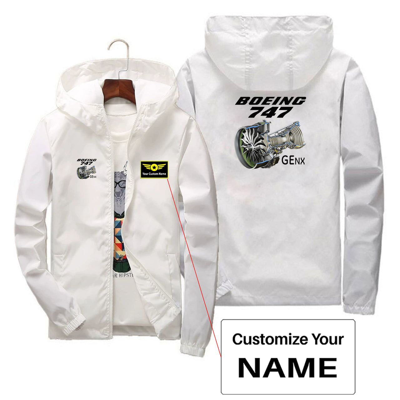 Boeing 747 & GENX Engine Designed Thin Windbreaker Jackets - view 3
