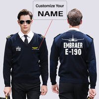 Thumbnail for Embraer E-190 & Plane Designed Wool Pilot Sweaters
