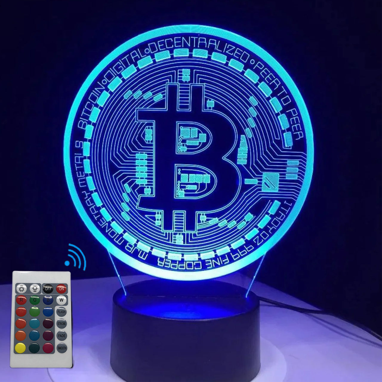Bitcoin Coin Art 3D Designed Night Lamp