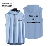 Thumbnail for Double Side Your Custom Logos Designed Hooded Tank Tops