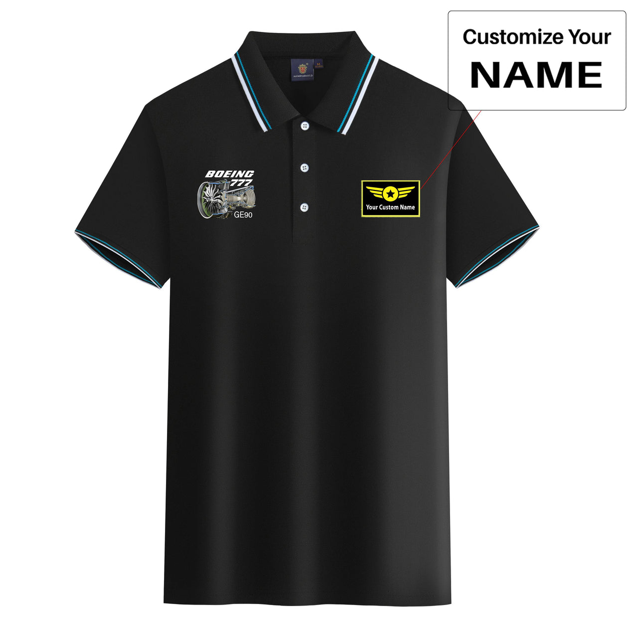 Boeing 777 & GE90 Engine Designed Stylish Polo T-Shirts
