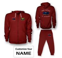 Thumbnail for Your Captain Is Speaking Designed Zipped Hoodies & Sweatpants Set