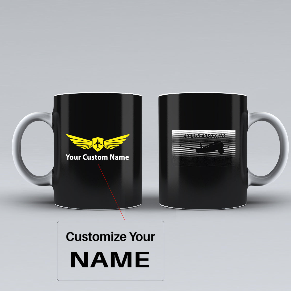 Airbus A350XWB & Dots Designed Ceramic White Mugs