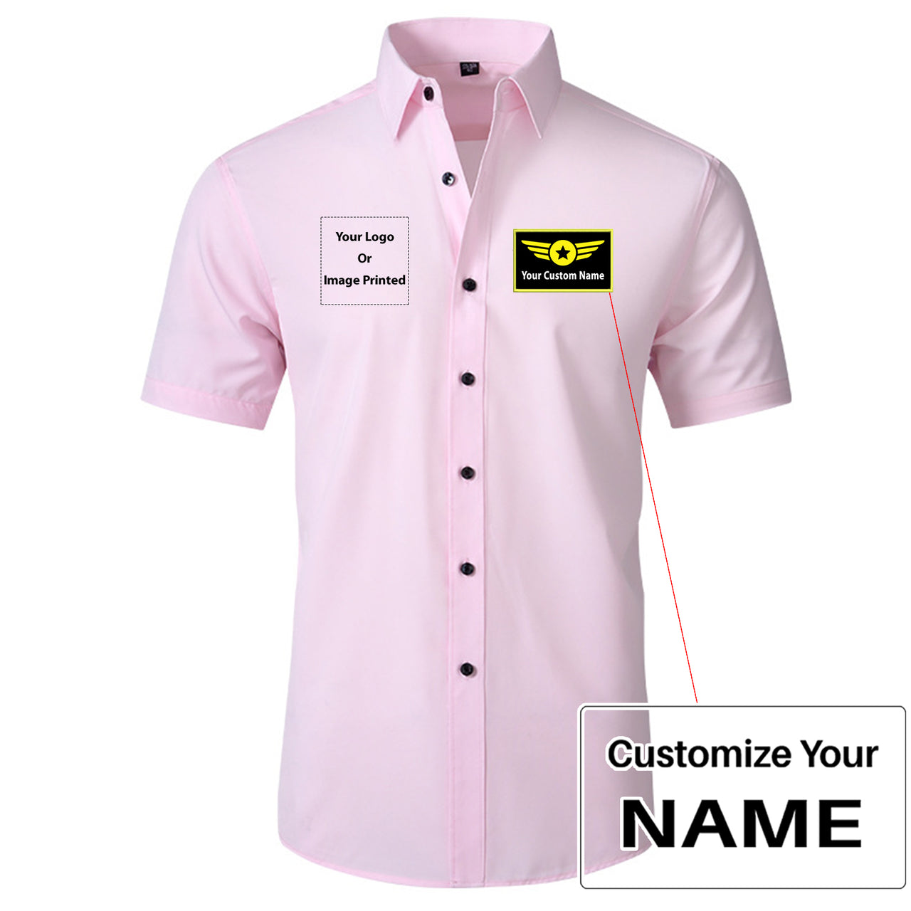 Custom Name & LOGO with Special Badge Design Super Quality Short Sleeve Shirts