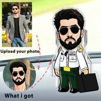 Thumbnail for Pilot Holding Handbag Custom Automatic Shaking Head Decorations Personalized Acrylic