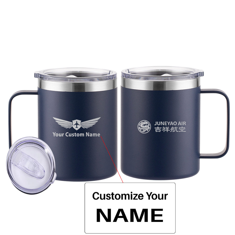 Juneyao Airlines Designed Stainless Steel Laser Engraved Mugs