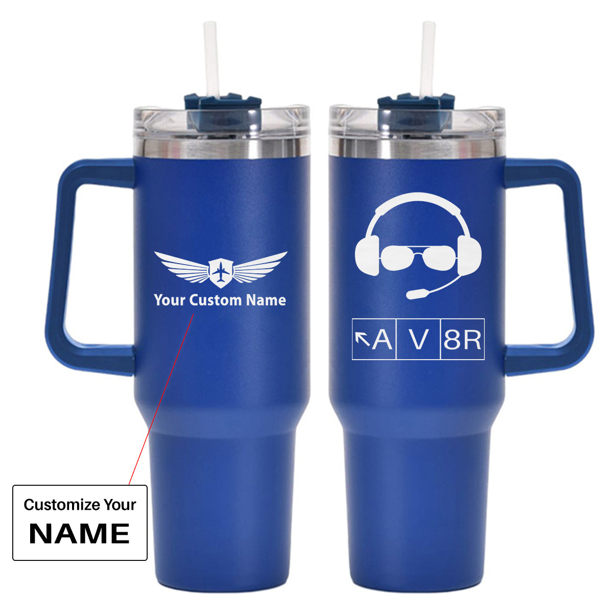 AV8R 2 Designed 40oz Stainless Steel Car Mug With Holder