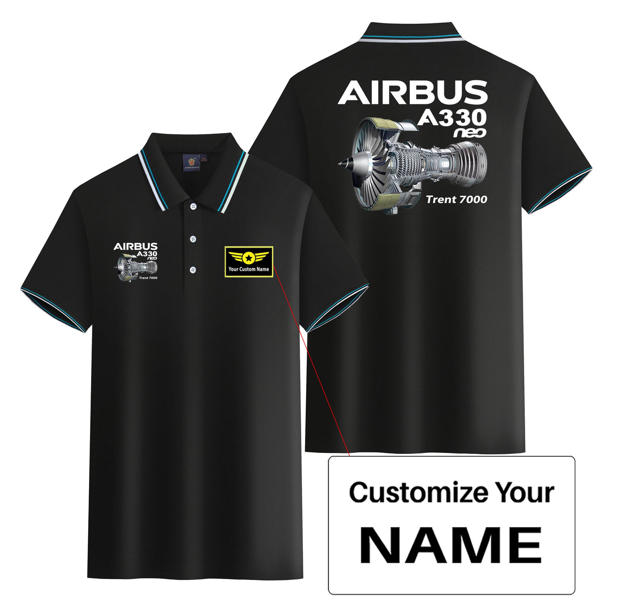Airbus A330neo & Trent 7000 Designed Stylish Polo T-Shirts (Double-Side)