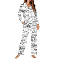 Thumbnail for Aviation Lovers Texts Designed Women Button Pajamas