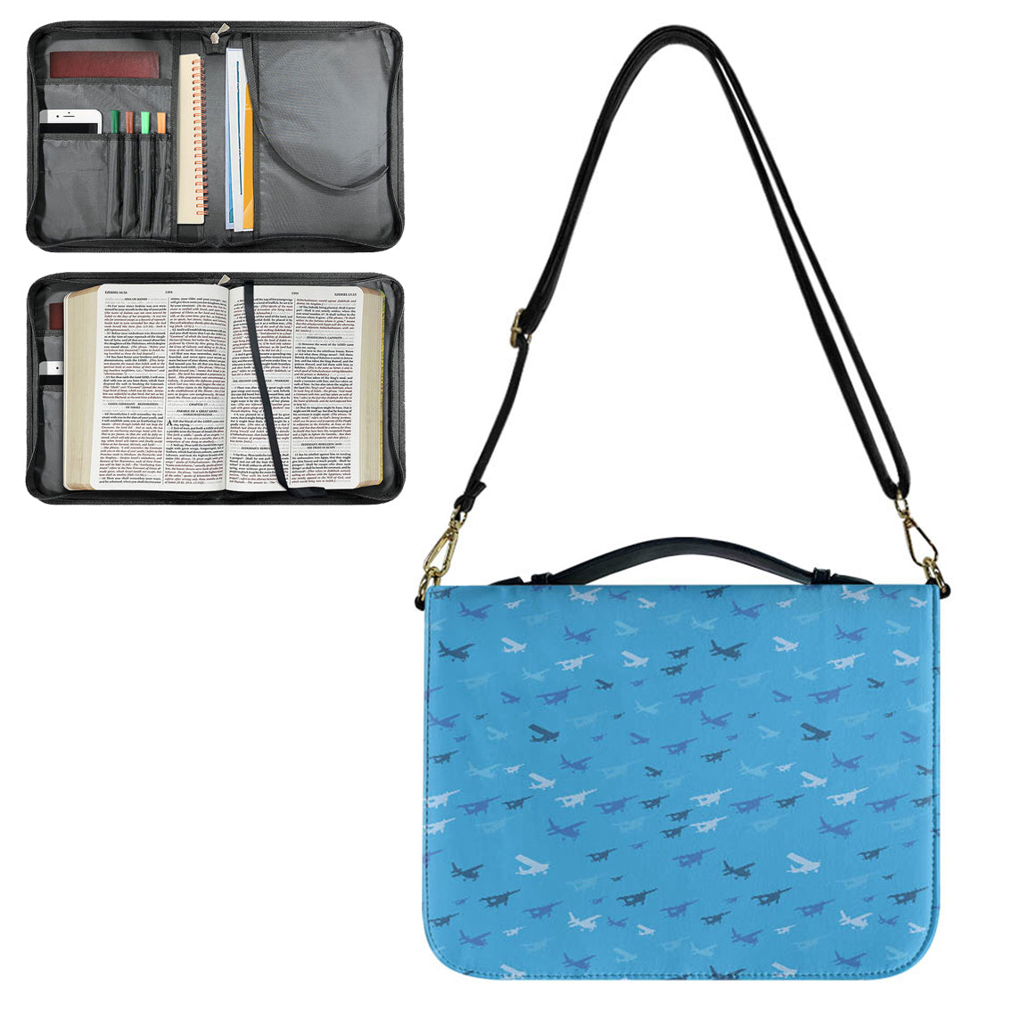 Many Propellers 2 Designed PU Accessories Bags Strap Style