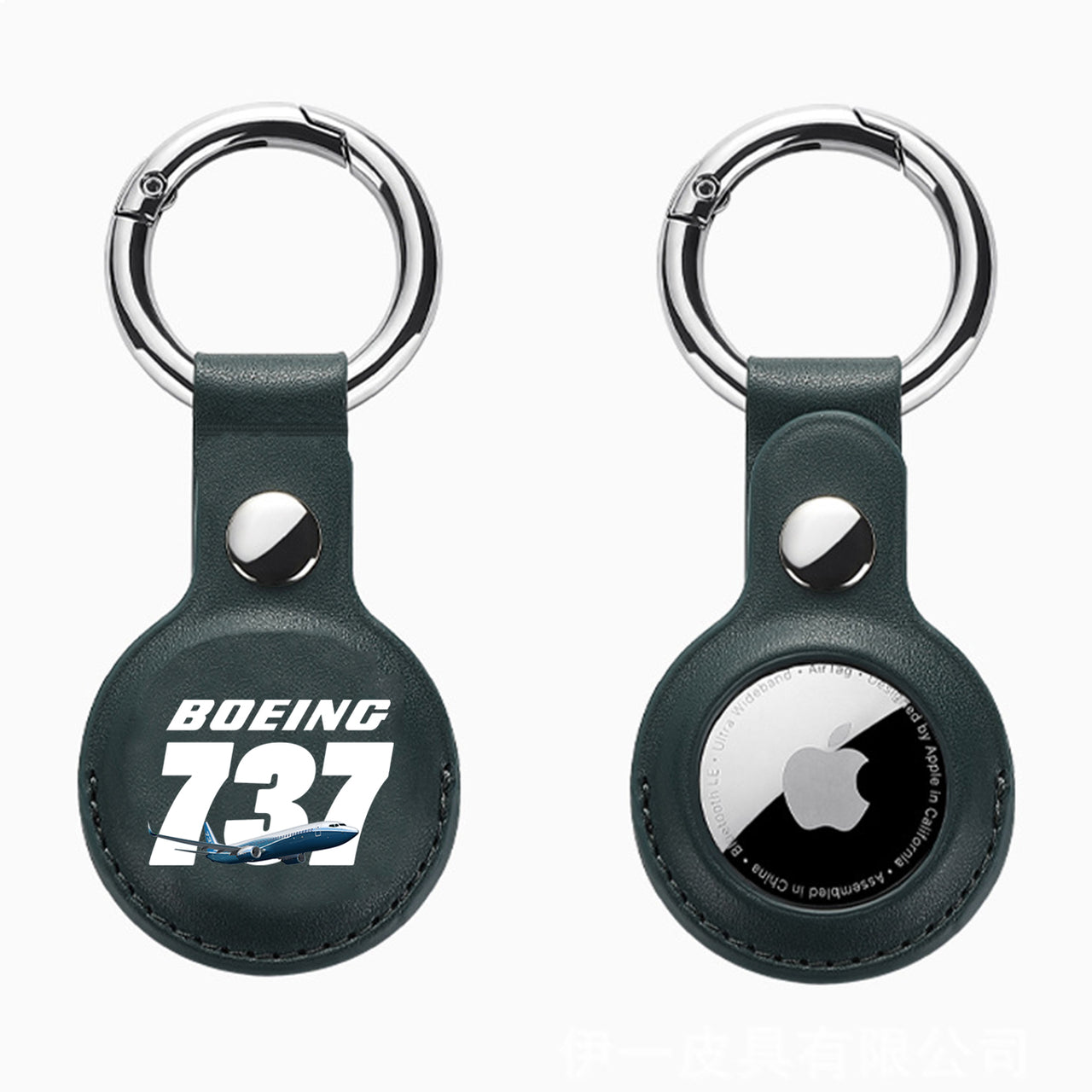 Super Boeing 737+Text Design Airtags Leather Cases