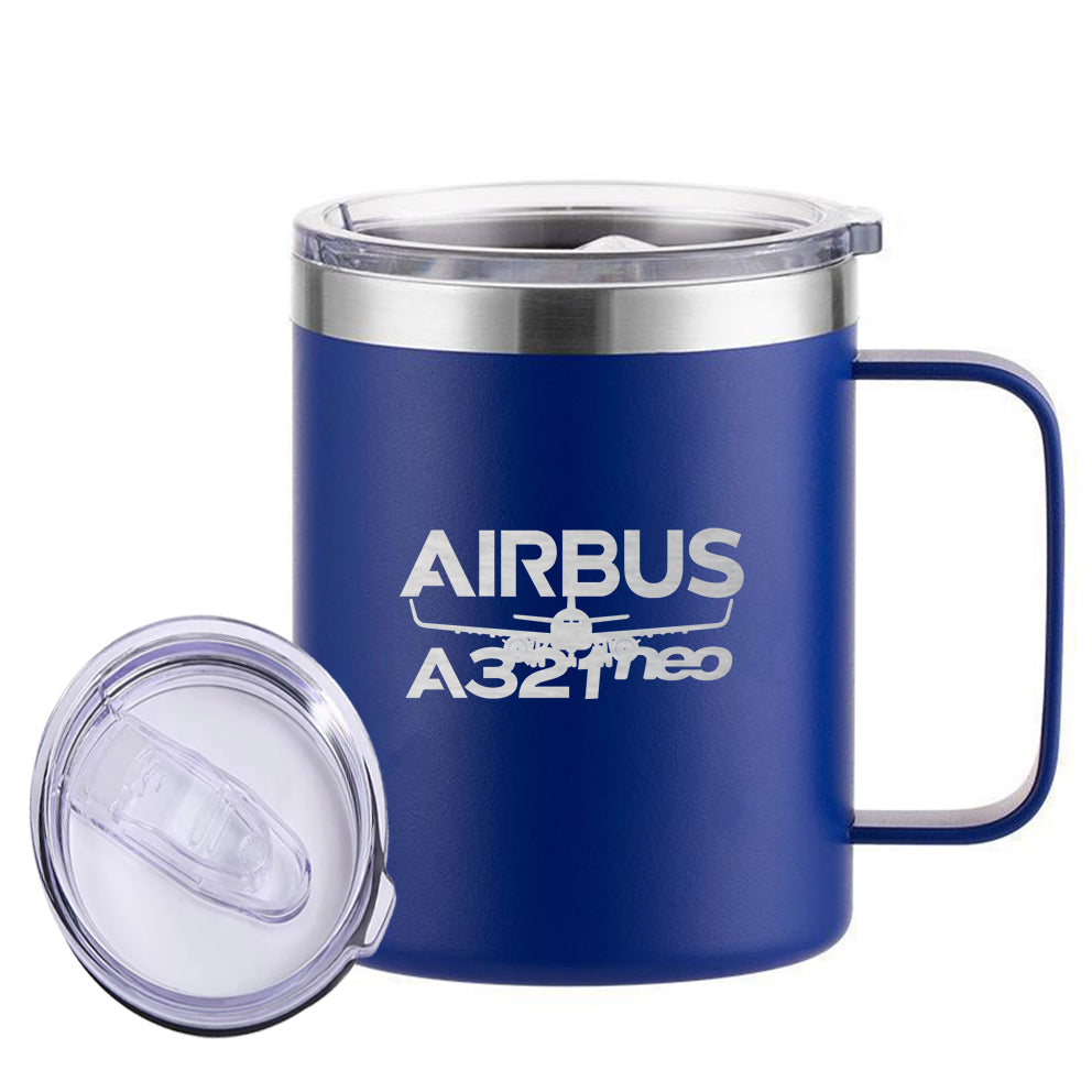 Amazing Airbus A321neo Designed Stainless Steel Laser Engraved Mugs