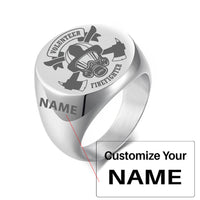 Thumbnail for Volunteer Firefighter Design  20MM Stainless Steel Circular Ring