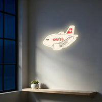Thumbnail for SWISS Swiss International Air Lines Boeing 777 Inductive Wall Led Aircraft & 3D Lamp