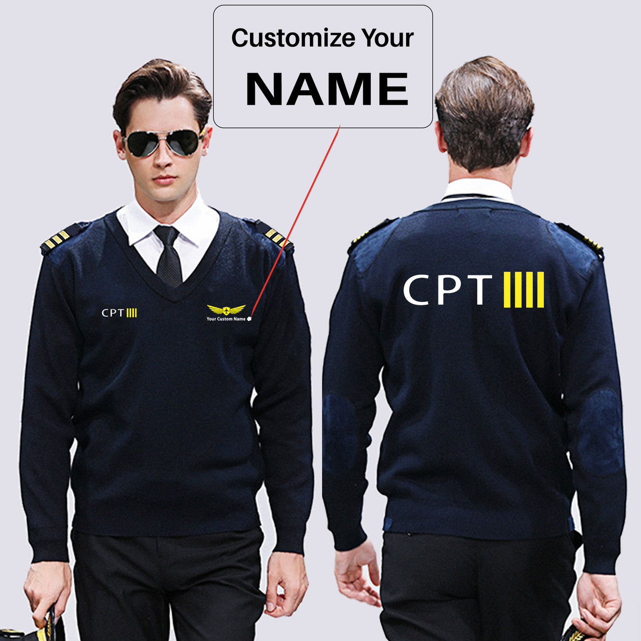 CPT & 4 Lines Designed Wool Pilot Sweaters