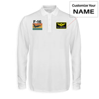 Thumbnail for Retro Fighter Jet F16 Designed Long Sleeve Polo T-Shirts