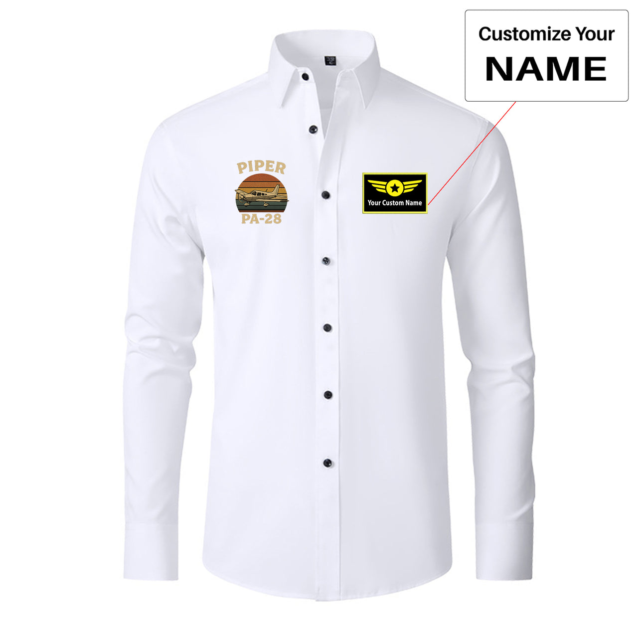 Retro Piper PA-28 Designed Long Sleeve Shirts