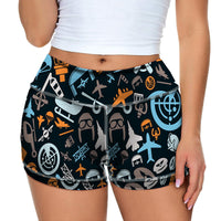 Thumbnail for Aviation Icons Designed Women Yoga Shorts Pants