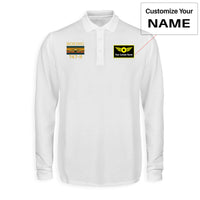 Thumbnail for Retro Boeign 747-8 Designed Long Sleeve Polo T-Shirts