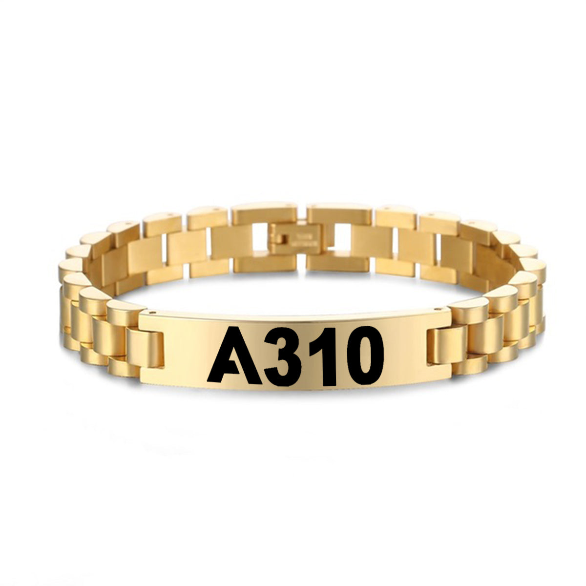 A310 Flat Text Designed Stainless Steel Chain Bracelets