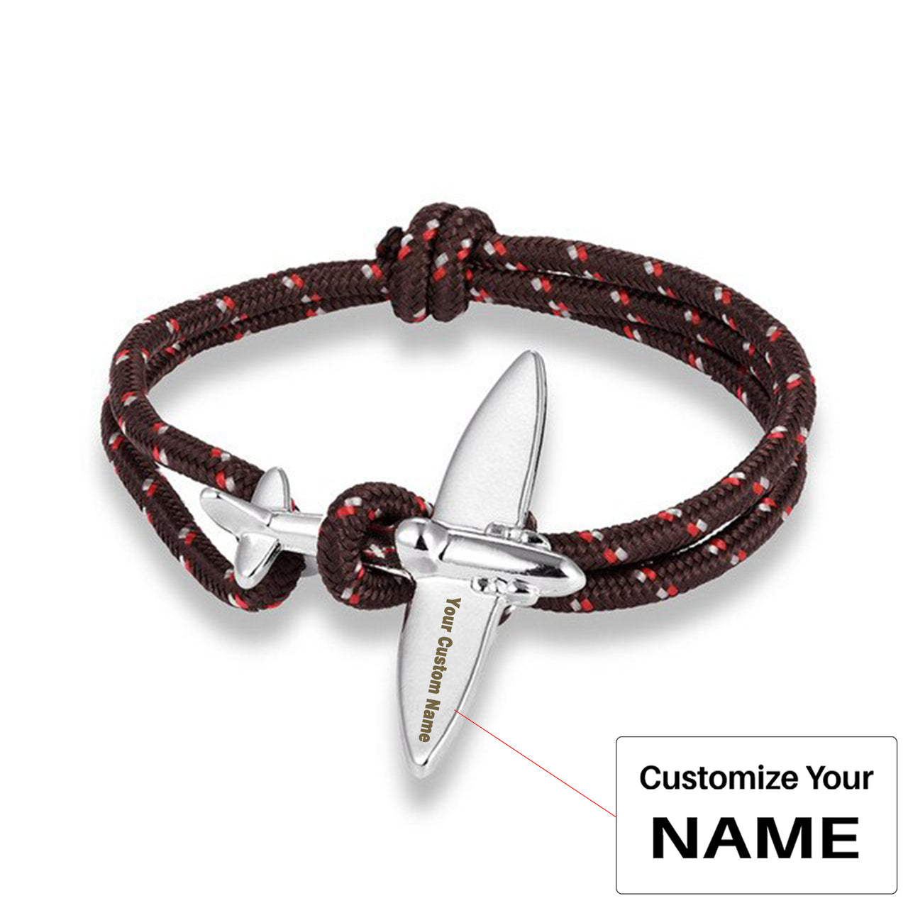 (Edition 4) - Thinner & Small Airplane Designed Bracelets Silver (Adjustable)